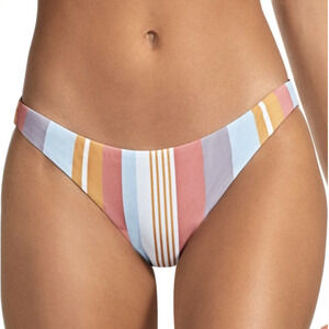 NWT Vitamin A Verano Rainbow Stripe Luciana Hipster Bikini Bottoms